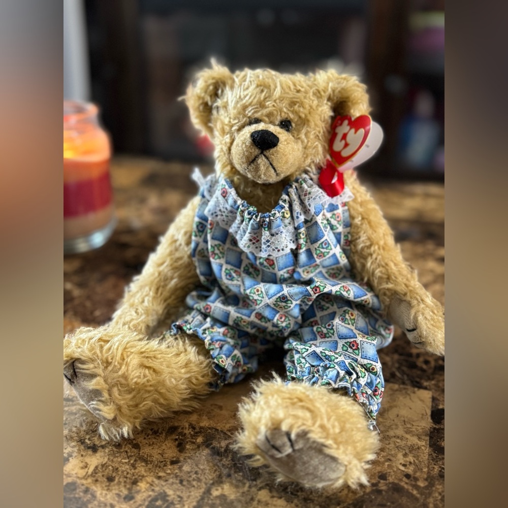 🐻 Ty Attic Treasures “Gordon” Bear Plush w/ Patchwork Outfit & Tag